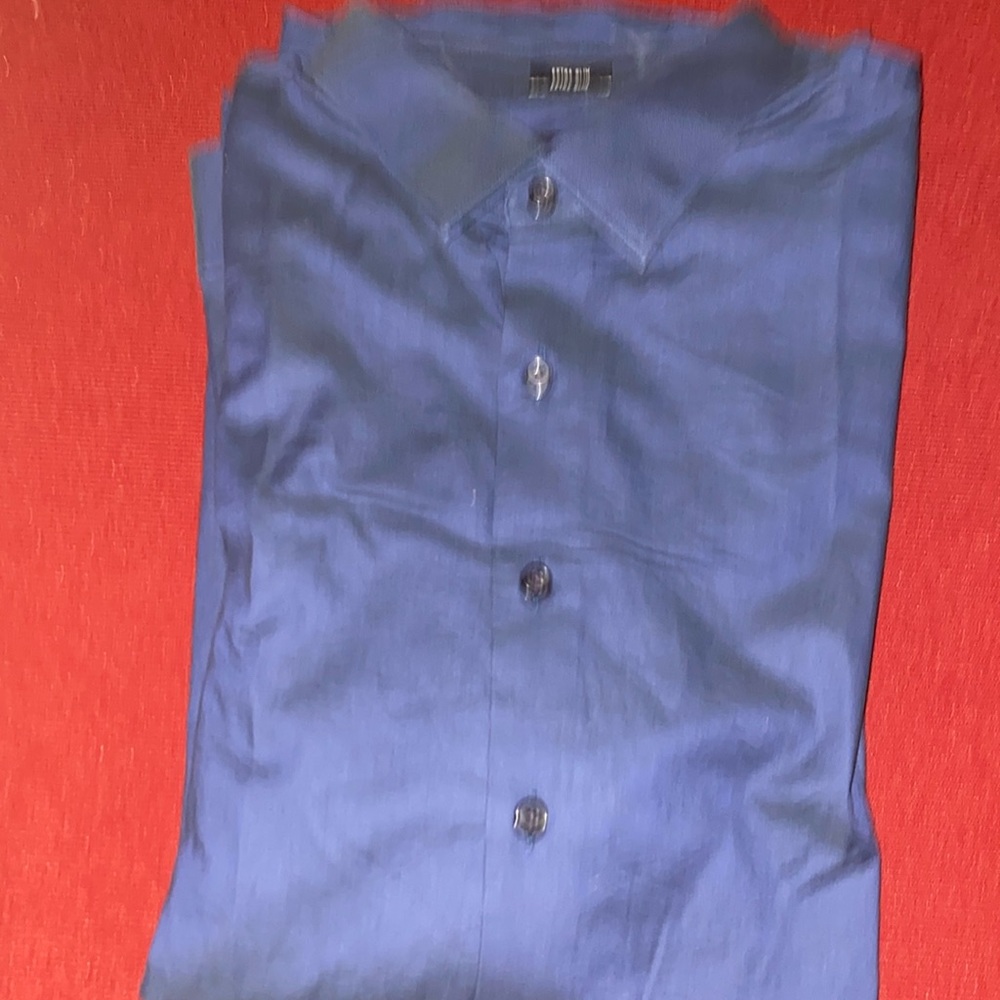 Navy blue button up long sleeve by express 1MX Very Slim!